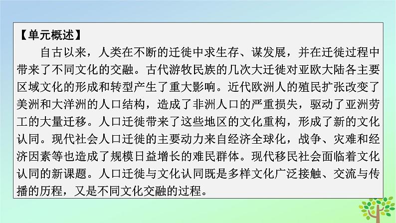 新教材2023年高中历史第3单元人口迁徙文化交融与认同第6课古代人类的迁徙和区域文化的形成课件部编版选择性必修303