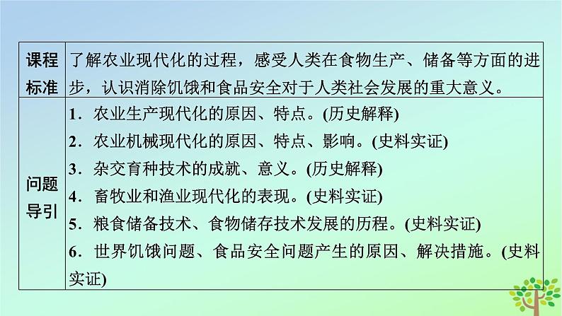 新教材2023年高中历史第1单元食物生产与社会生活第3课现代食物的生产储备与食品安全课件部编版选择性必修205