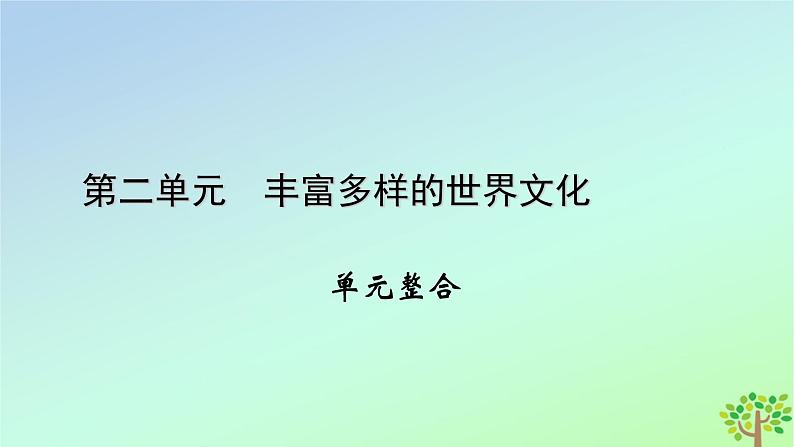 新教材2023年高中历史单元整合2第2单元丰富多样的世界文化课件部编版选择性必修3第1页