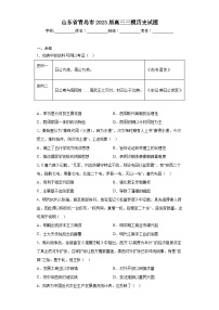 山东省青岛市2023届高三三模历史试题（无答案）