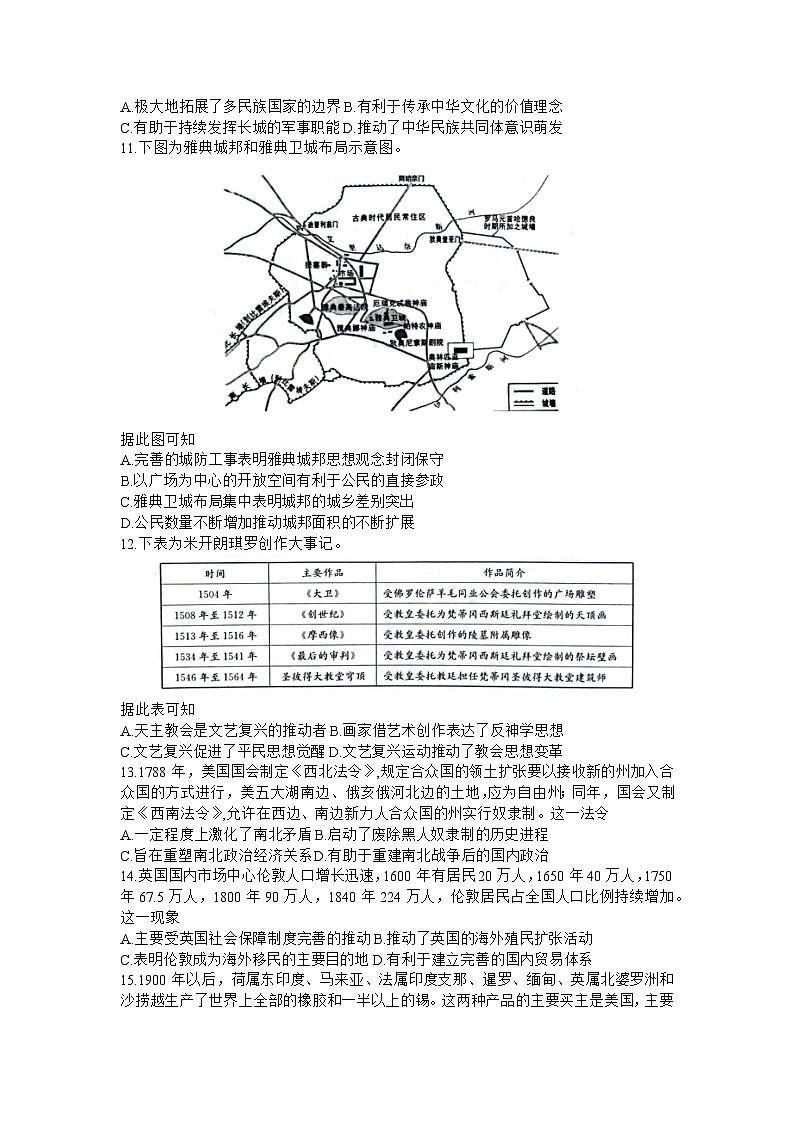 2023届华大新高考联盟高三名校预测（湖北卷）历史试题第3页
