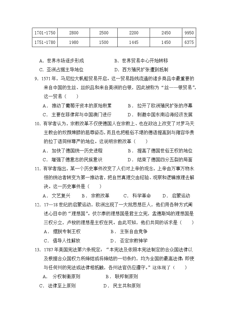 2023年5月福建省泉州市永春一中高一月考历史学科试卷含答案第3页