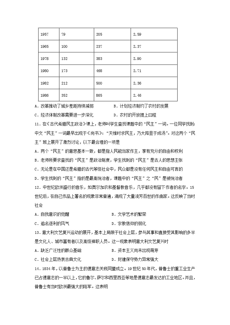 2023届湖南省高考考前模拟考试历史试卷（一）第3页
