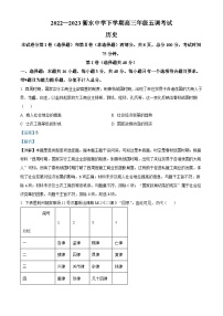 河北省衡水市河北衡水中学2023届高三下学期第五次调考历史试题（解析版）