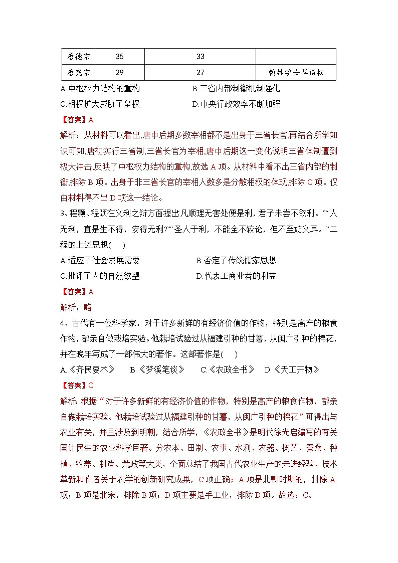 2023年6月山西省普通高中学业水平合格性考试历史模拟卷0102