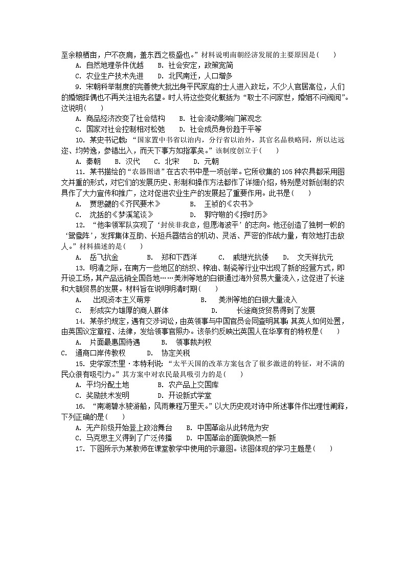 2023年江苏省普通高中学业水平合格性考试历史模拟卷A（含考试版+全解全析+参考答案）02