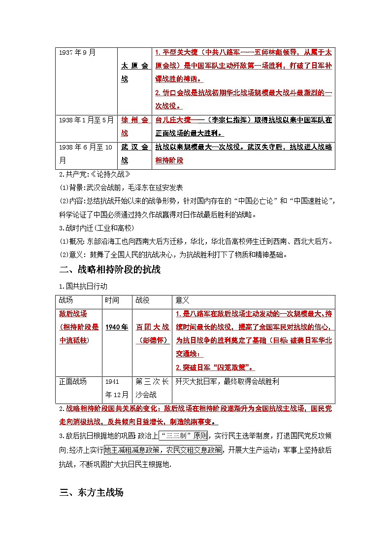 08  中华民族的抗日战争和人民解放战争（解析版）第3页