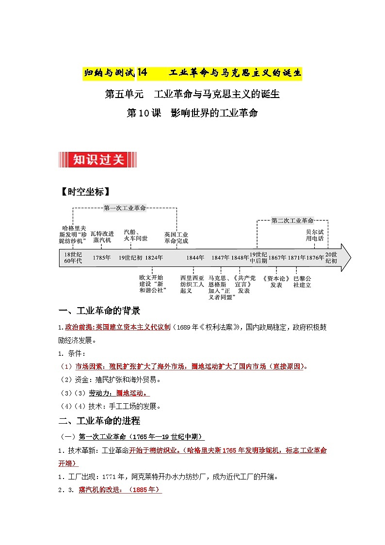 14 工业革命与马克思主义的诞生（原卷版）第1页