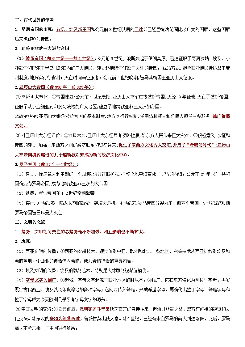 背诵清单04 世界古近史——2023年夏季高中历史学业水平合格性考试背诵清单（纲要上下）03