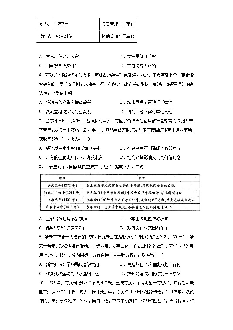 云南省昆明市石林彝族自治县2022-2023学年高二下学期期中考试历史试题第2页