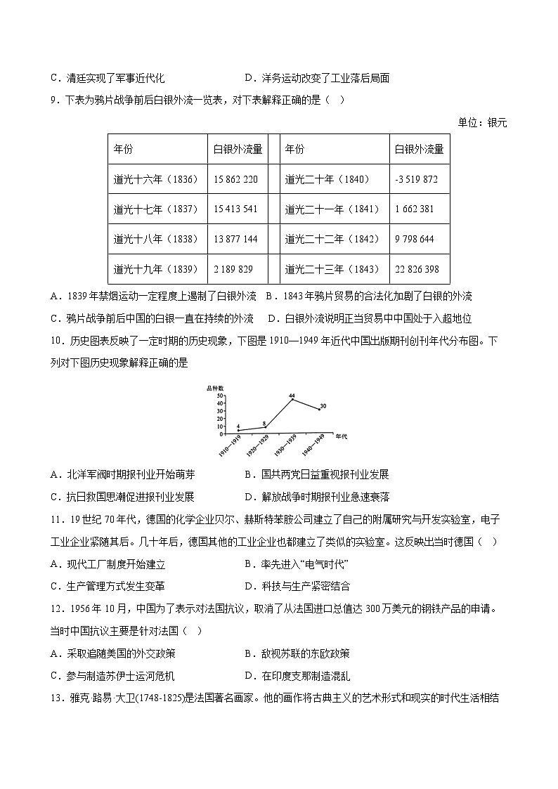 2023年高考历史冲刺最后压轴卷02（河北卷）（考试版）第3页