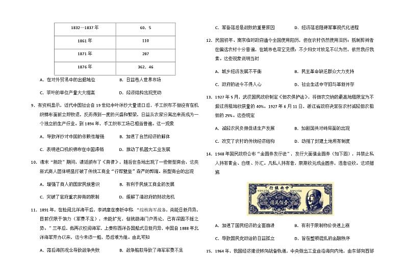 宁夏银川市西夏区2022-2023学年高二下学期期中考试历史试题Word版含答案02