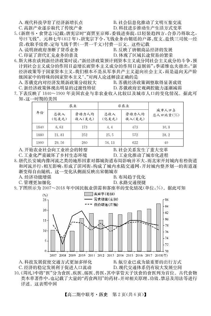 2022-2023学年安徽省合肥第八中学等十校联盟高二下学期期中考试历史PDF版含答案02
