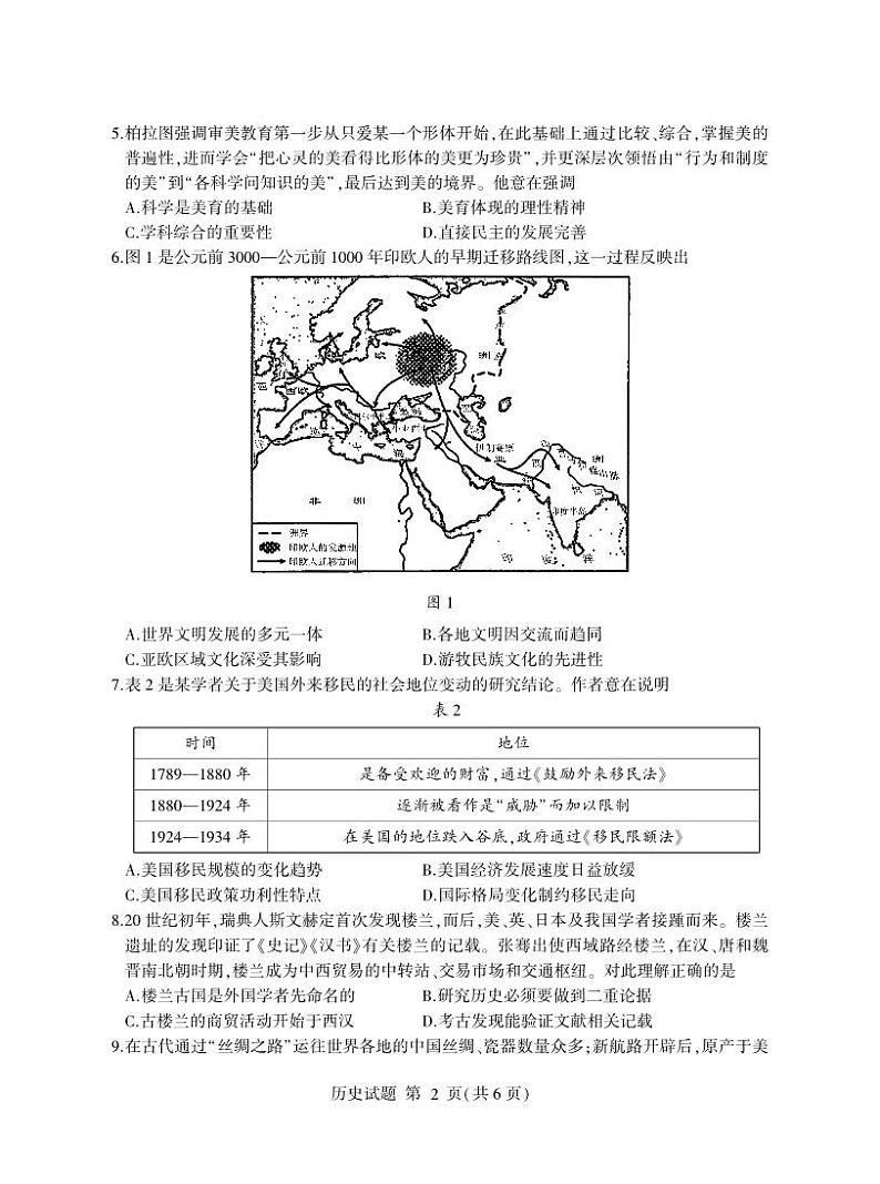 山东省临沂市兰山区2022-2023学年高二下学期期中考试历史试题PDF版含答案02