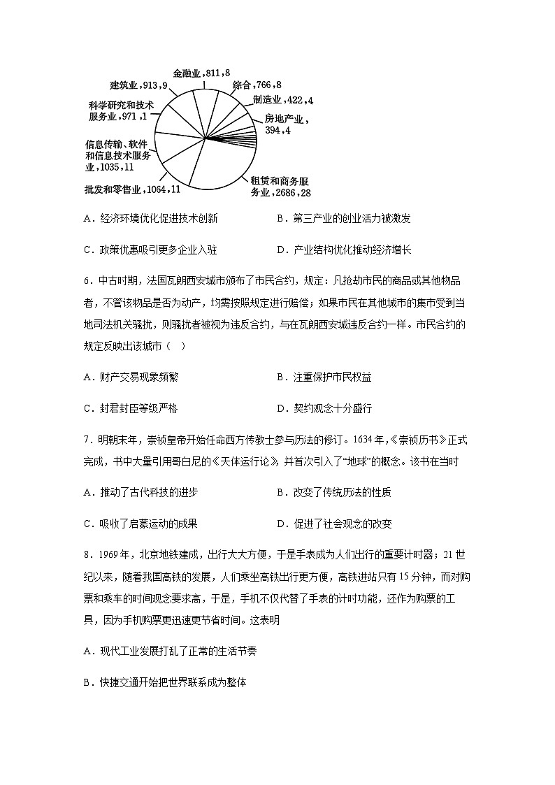 2022-2023学年河北省邢台第一中学等部分中学高二下学期期中考试历史试题含解析03