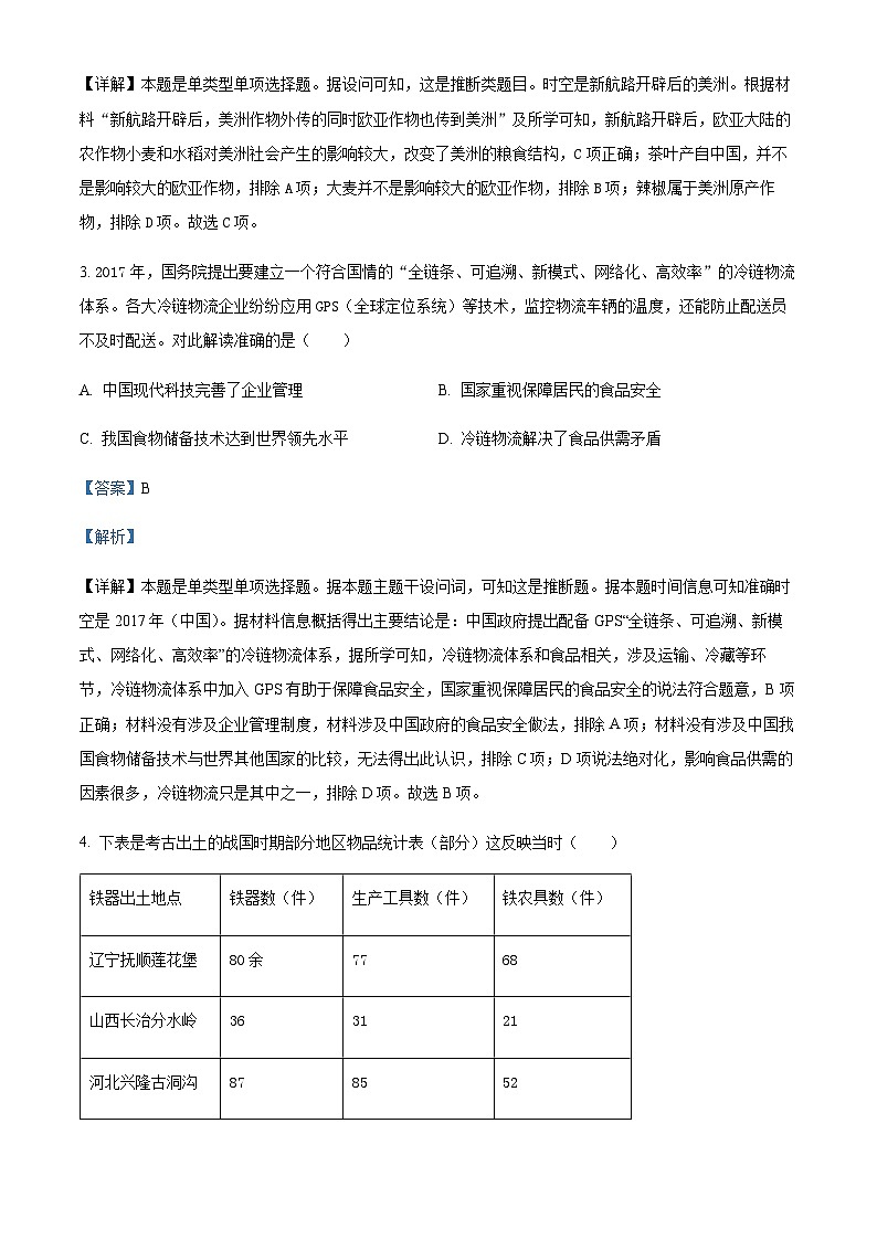 2022-2023学年安徽省宿州市省、市示范高中高二下学期期中考试历史试题含解析02