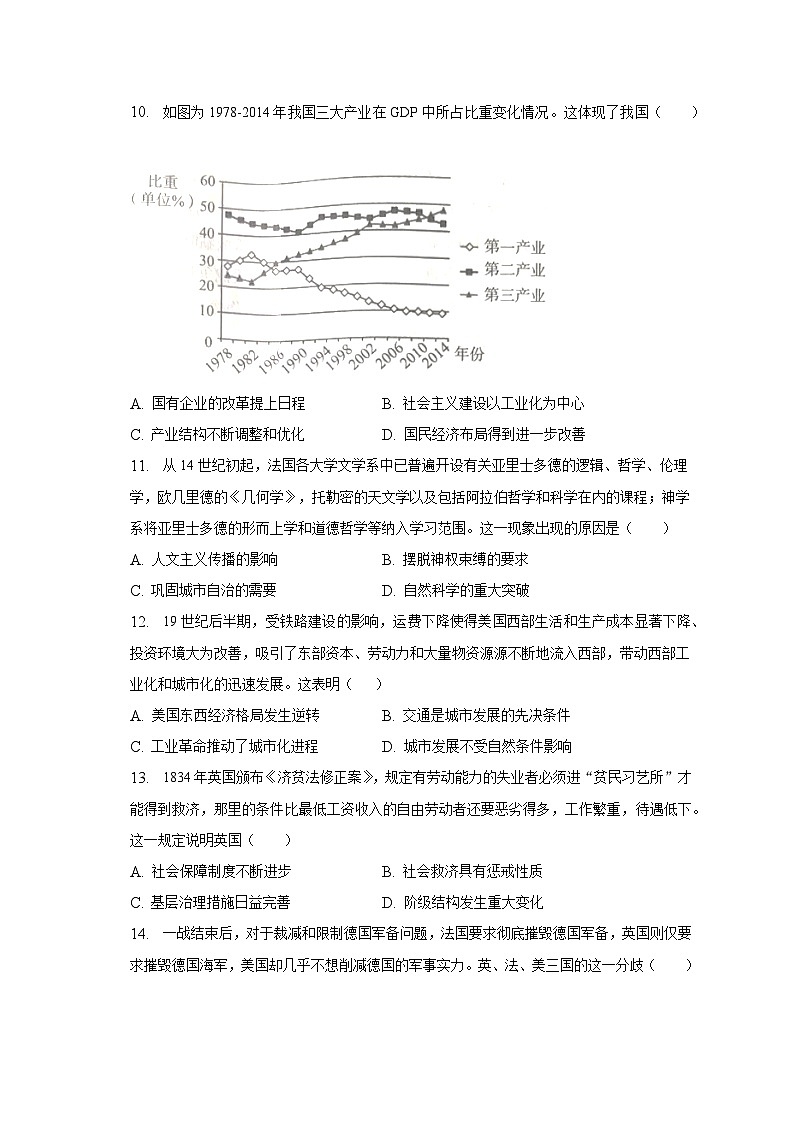 2023年广东省东莞市高考历史联合预测试卷（含解析）03
