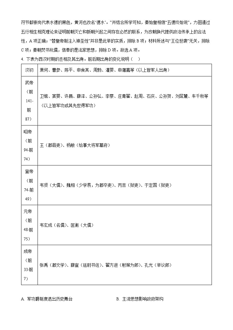 精品解析：江西省南昌市南昌县莲塘第一中学2022-2023学年高二上学期期末考试历史试题（解析版）02