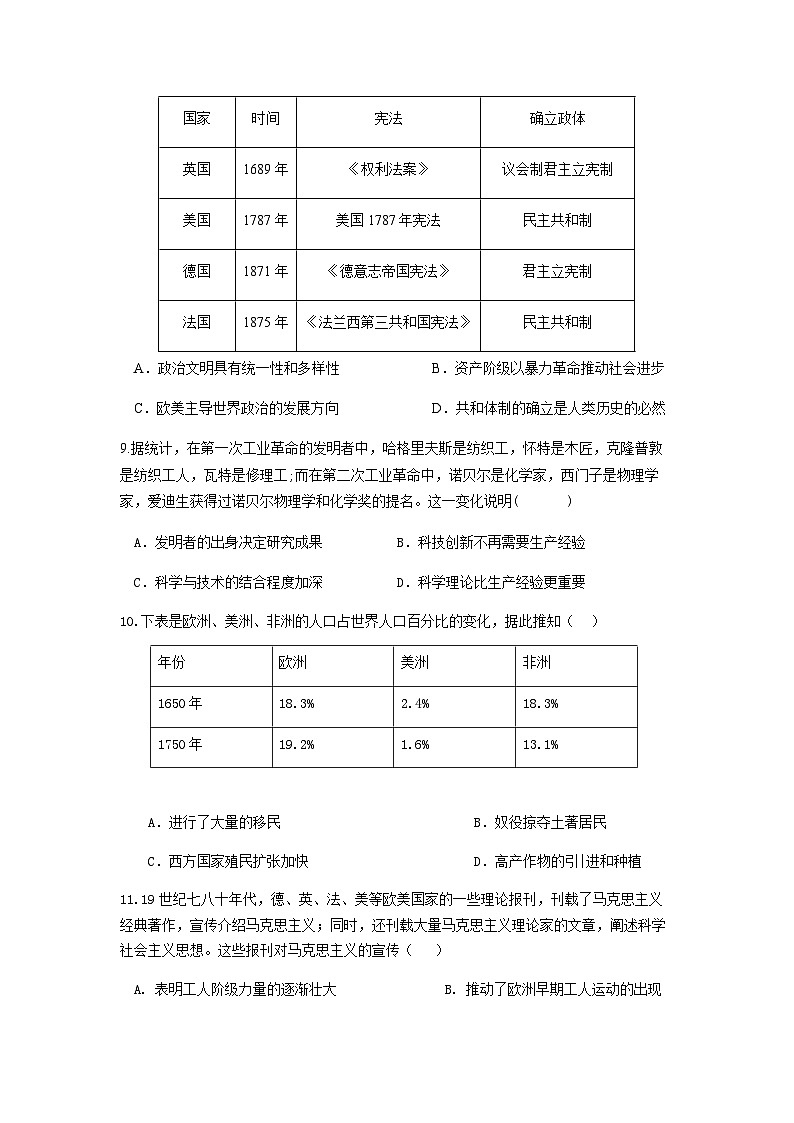 2022-2023学年四川省达州市万源中学高一下学期第二次月考试题历史含答案03