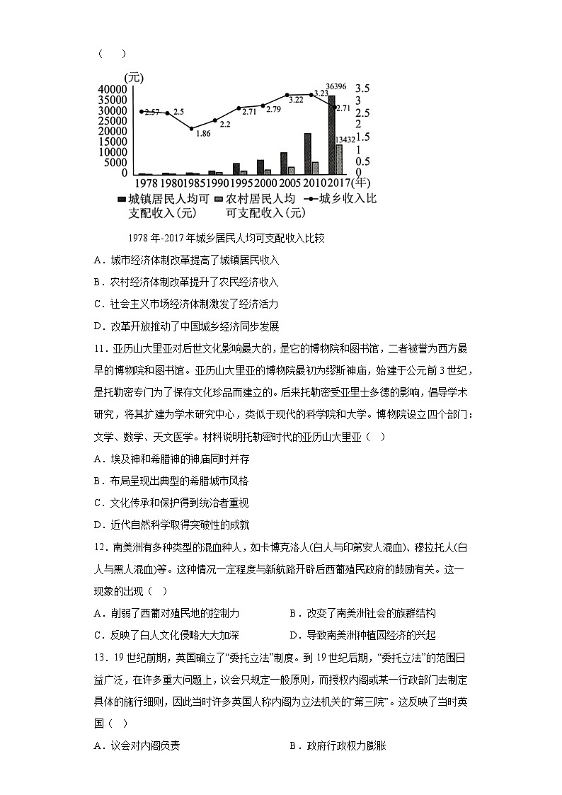 湖北省荆门市龙泉中学2023届高三下学期高考模拟考历史试题（含解析）第3页