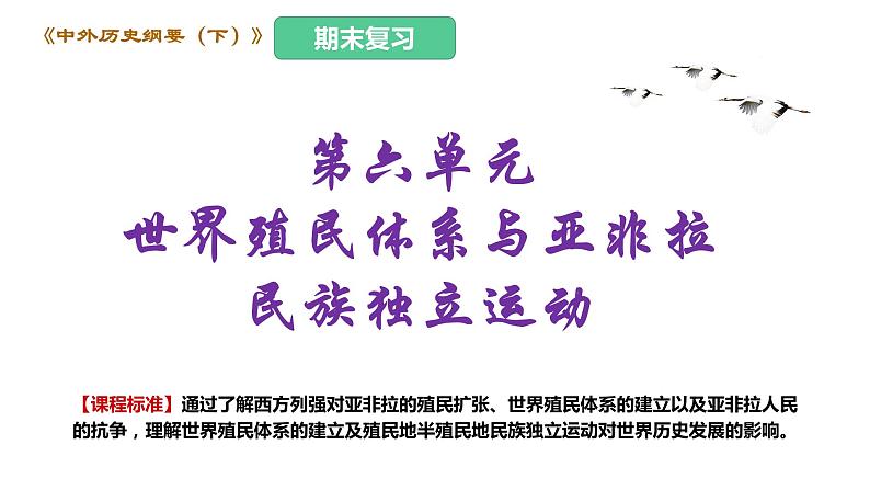 第六单元 世界殖民体系与亚非拉民族独立运动（课件）——2022-2023学年高一历史单元复习课件+期末检测卷（中外历史纲要下）第1页