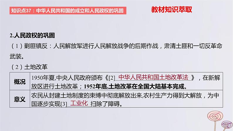 2024版高考历史一轮复习教材基础练第八单元从中华人民共和国成立到社会主义现代化建设新时期第1节中华人民共和国成立和向社会主义的过渡教学课件第8页