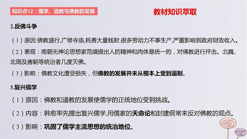 2024版高考历史一轮复习教材基础练第二单元三国两晋南北朝的民族交融与隋唐大一统的发展第3节三国至隋唐的文化教学课件第3页