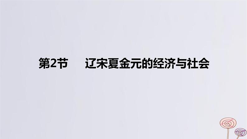 2024版高考历史一轮复习教材基础练第三单元辽宋夏金多民族政权的并立与元朝的统一第2节辽宋夏金元的经济与社会教学课件01