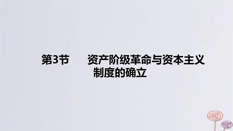 2024版高考历史一轮复习教材基础练第十单元走向整体的世界和资本主义制度的确立第3节资产阶级革命与资本主义制度的确立教学课件第1页