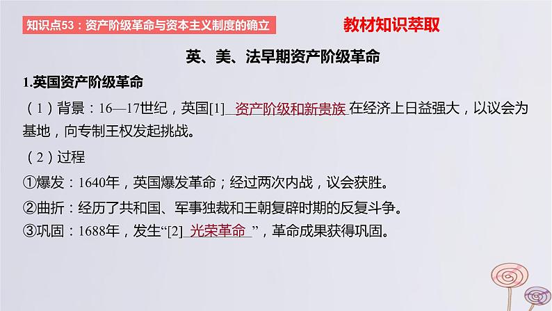 2024版高考历史一轮复习教材基础练第十单元走向整体的世界和资本主义制度的确立第3节资产阶级革命与资本主义制度的确立教学课件第2页