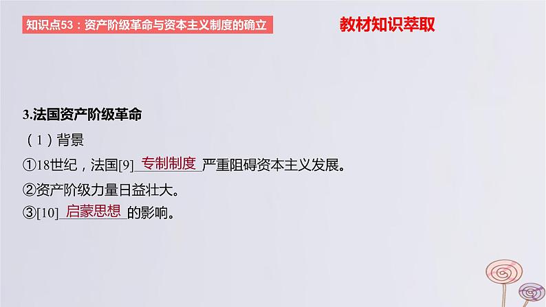 2024版高考历史一轮复习教材基础练第十单元走向整体的世界和资本主义制度的确立第3节资产阶级革命与资本主义制度的确立教学课件第5页