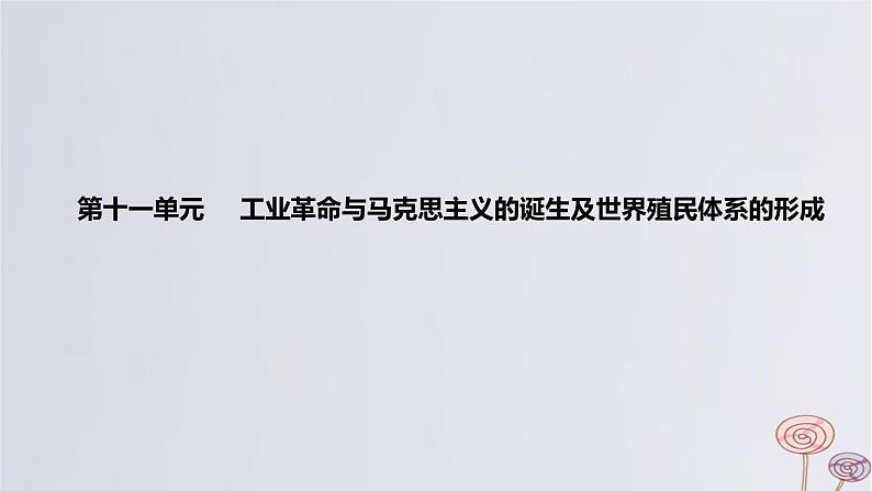 2024版高考历史一轮复习教材基础练第十一单元工业革命与马克思主义的诞生及世界殖民体系的形成第1节影响世界的工业革命教学课件01