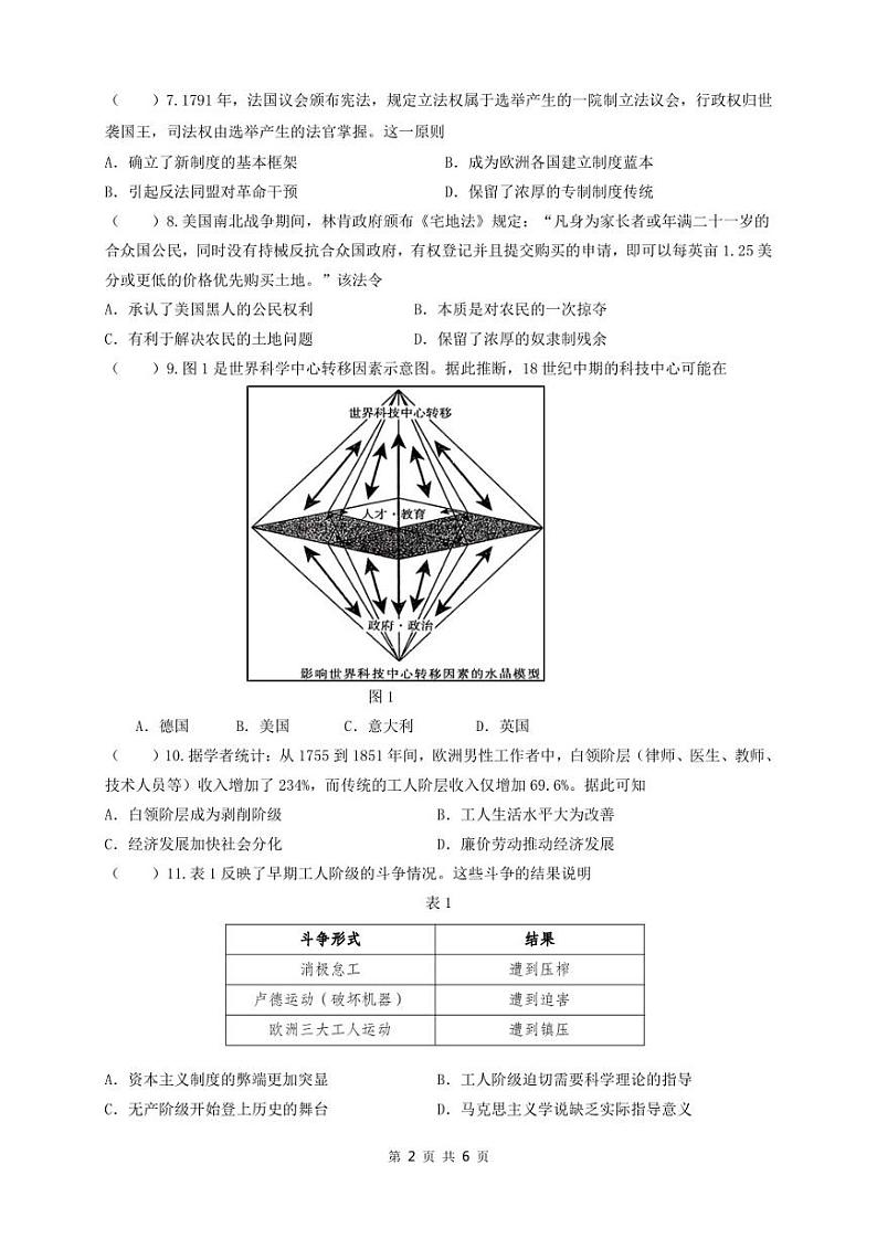 江苏省盐城市五校2022-2023学年高一下学期期中联考历史试卷（PDF版）第2页