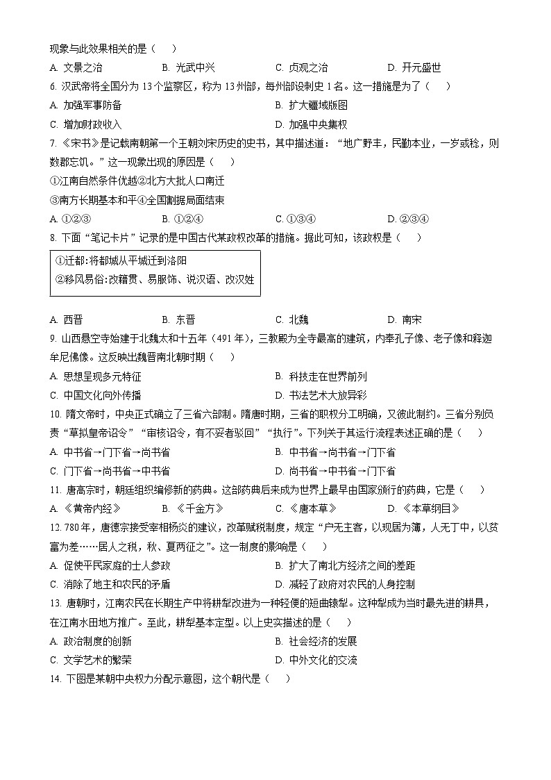 2023北京昌平高一（上）期末历史（教师版）第2页