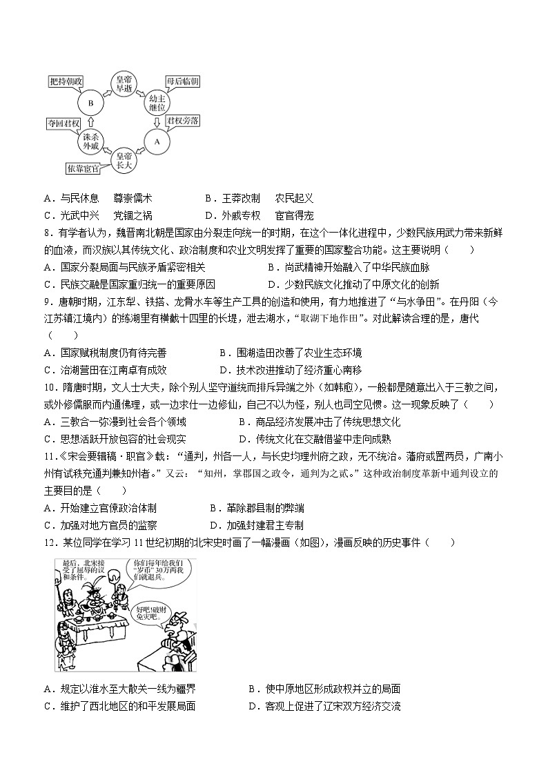甘肃省张掖市高台县第一中学2022-2023学年高一5月月考历史试题02