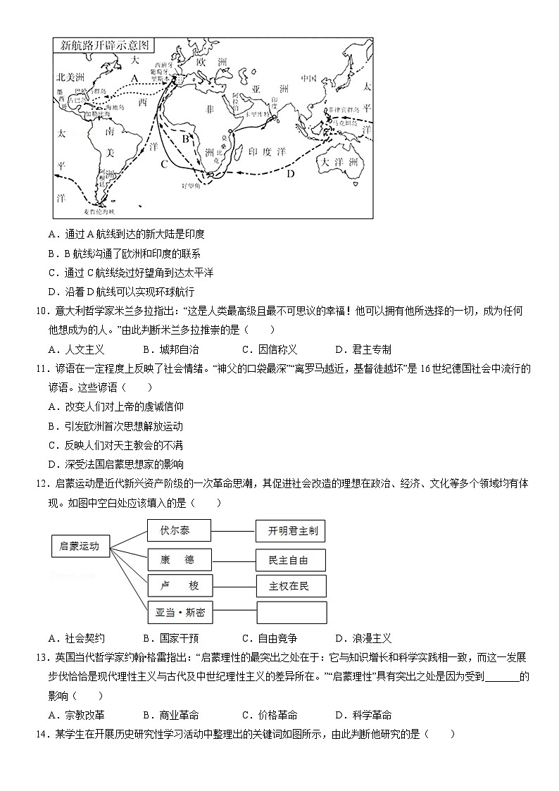 2020北京东城高一（下）期末历史（教师版） 试卷03
