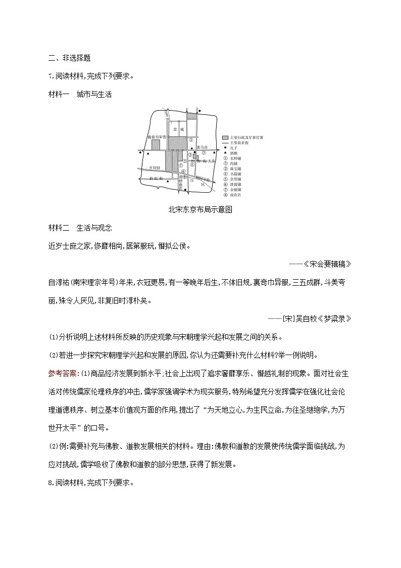 新教材适用2023年高中历史第三单元辽宋夏金多民族政权的并立与元朝的统一第12课辽宋夏金元的文化课后习题部编版必修中外历史纲要上03