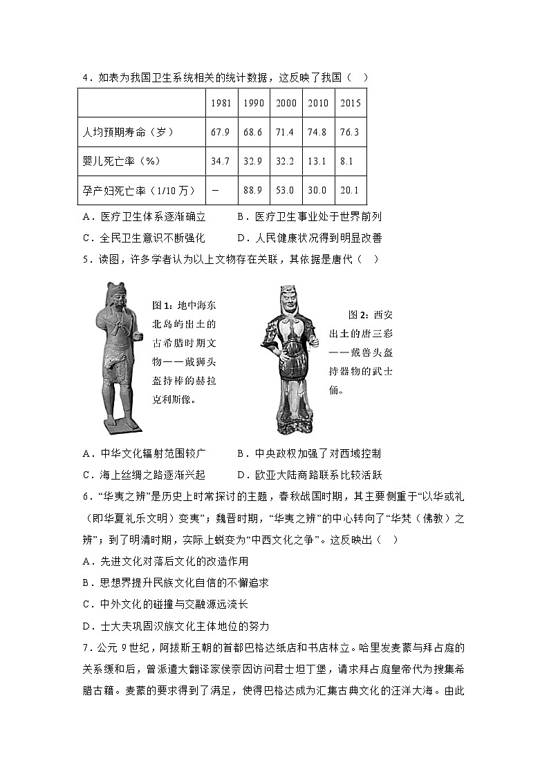 湖南省衡阳市衡阳县第四中学2022-2023学年高二下学期期末模拟考试（一）历史试卷02