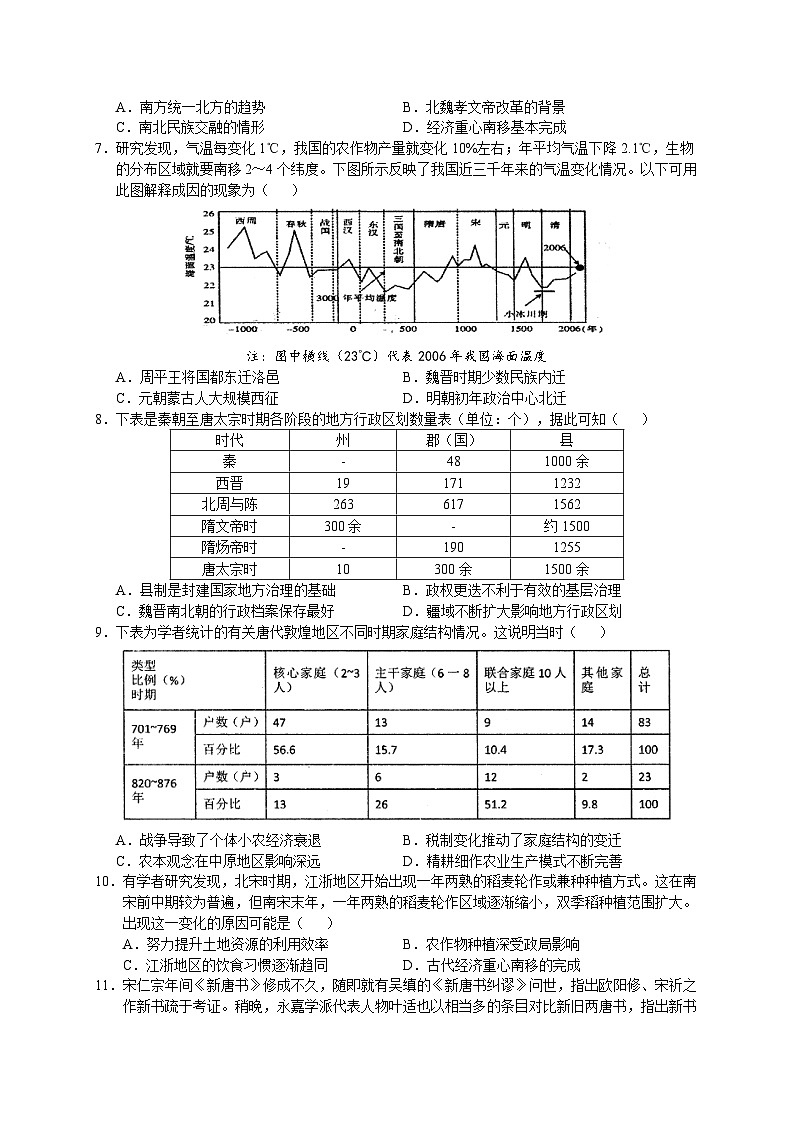 江苏省海门中学2022-2023学年高二历史下学期期中考试试卷（Word版附答案）第2页