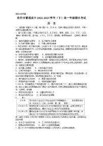 河南省焦作市2022-2023学年高一下学期期末考试历史试题