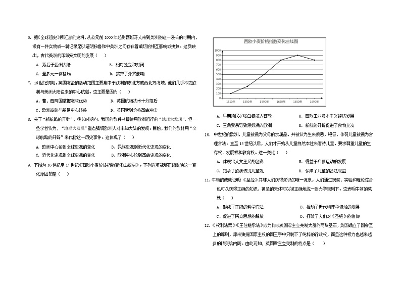 辽宁省铁岭市西丰县高级中学2022-2023学年高一下学期期中考试历史试题02
