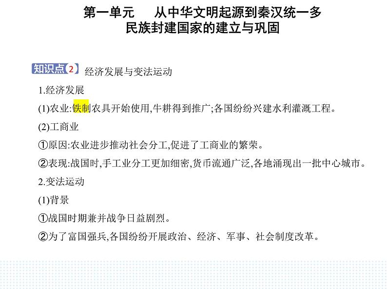 2023人教版高中历史必修中外历史纲要（上）第一单元 从中华文明起源到秦汉统一多民族封建国家的建立与巩固 第2课 诸侯纷争与变法运动课件PPT03