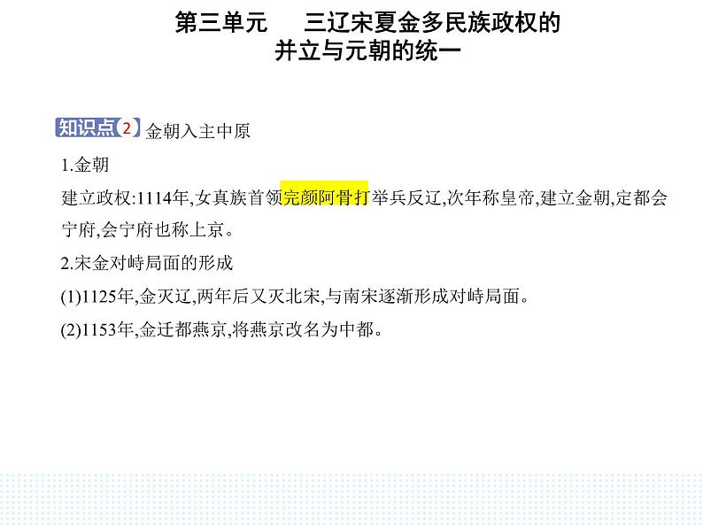 2023人教版高中历史必修中外历史纲要（上）第三单元 辽宋夏金多民族政权的并立与元朝的统一 第10课 辽夏金元的统治课件PPT第3页