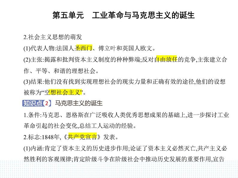 2023人教版高中历史必修 中外历史纲要（下）第五单元 工业革命与马克思主义的诞生 第11课 马克思主义的诞生与传播课件PPT第2页