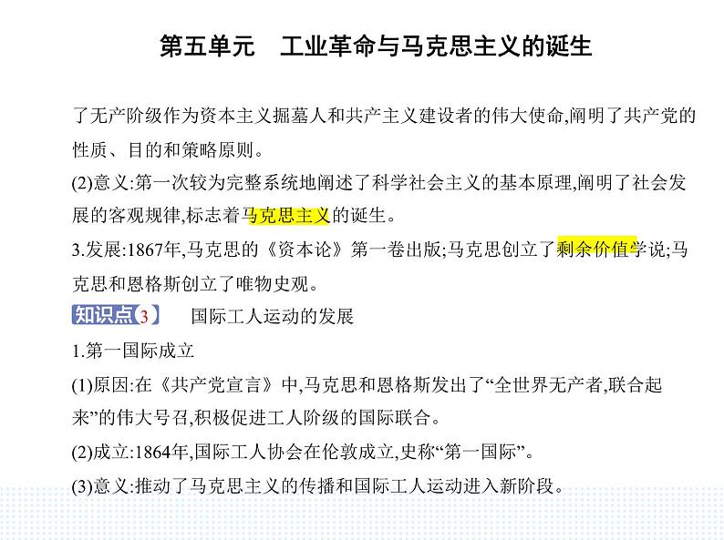 2023人教版高中历史必修 中外历史纲要（下）第五单元 工业革命与马克思主义的诞生 第11课 马克思主义的诞生与传播课件PPT第3页