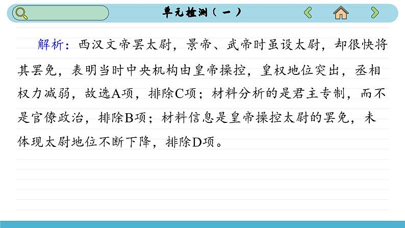 人教版高中历史选修1 第一单元测评（课件PPT）07