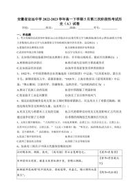 安徽省定远中学2022-2023学年高一下学期5月第三次阶段性考试历史（A）试卷(含答案)