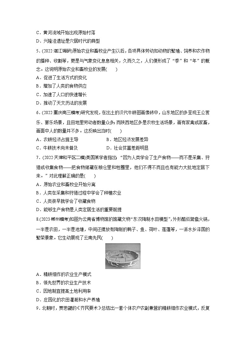 基础夯实练57 从食物采集到食物生产--2024届高三历史一轮复习第2页