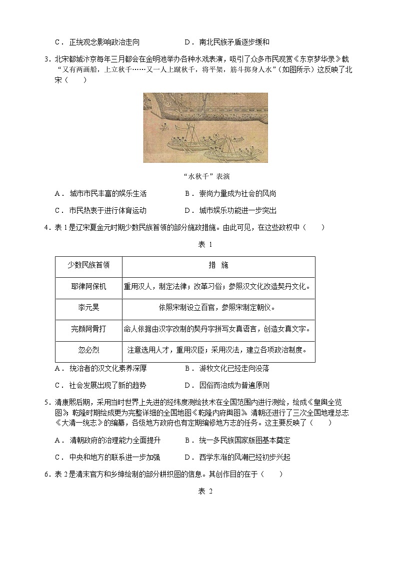 2023届湖南省高考考前热身历史试题解析版02