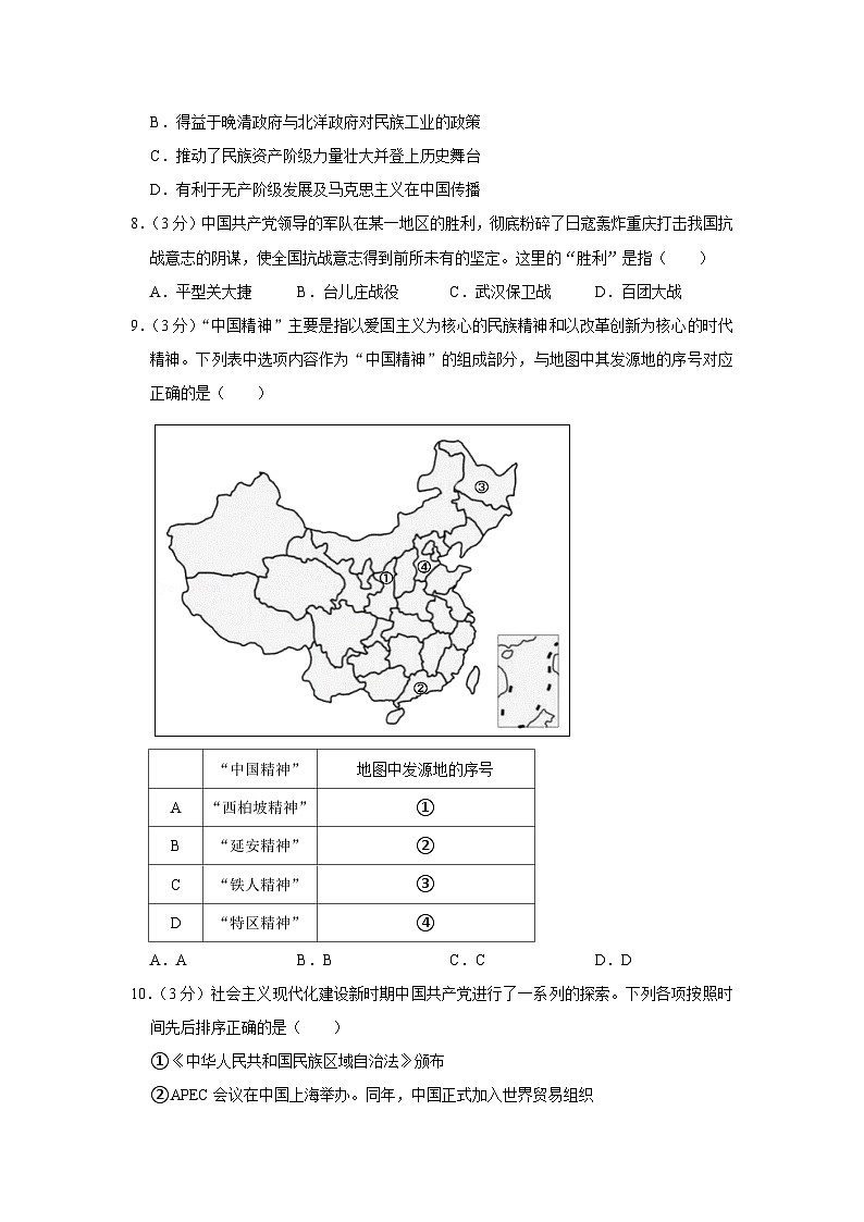 2021年北京市房山区高考历史一模试卷03